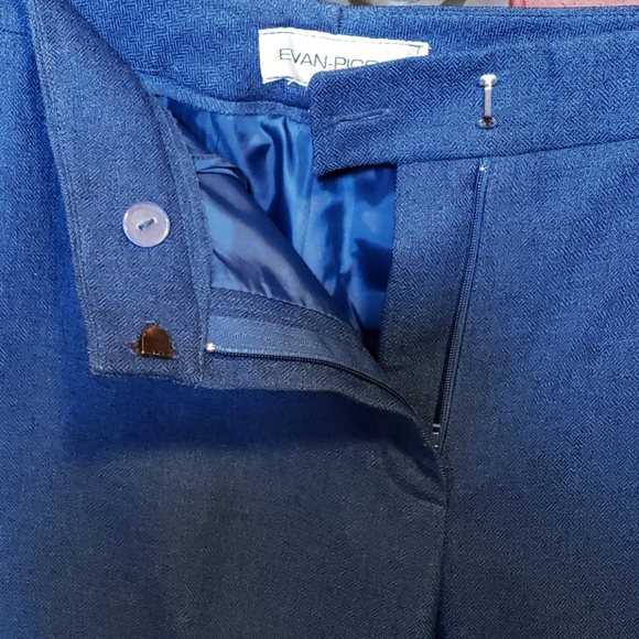 EVAN -PICONE BLUE 2-PC LINED PANTS SUIT SIZE 4 - Picture 10 of 16